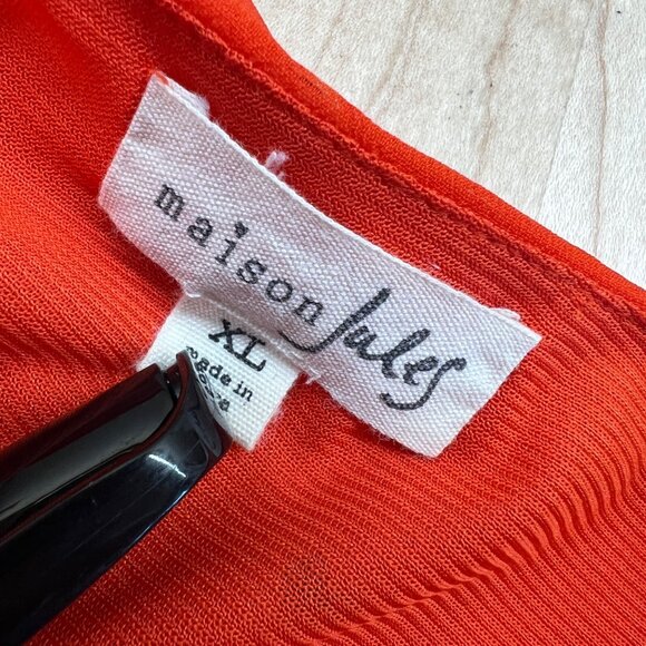 Maison Jules Heart Print Chiffon Short Flutter Sleeve Dress Size XL - Picture 9 of 11